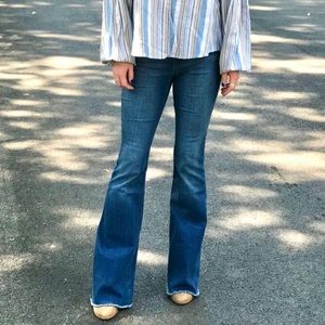 Bell bottom flare, high waisted jeans